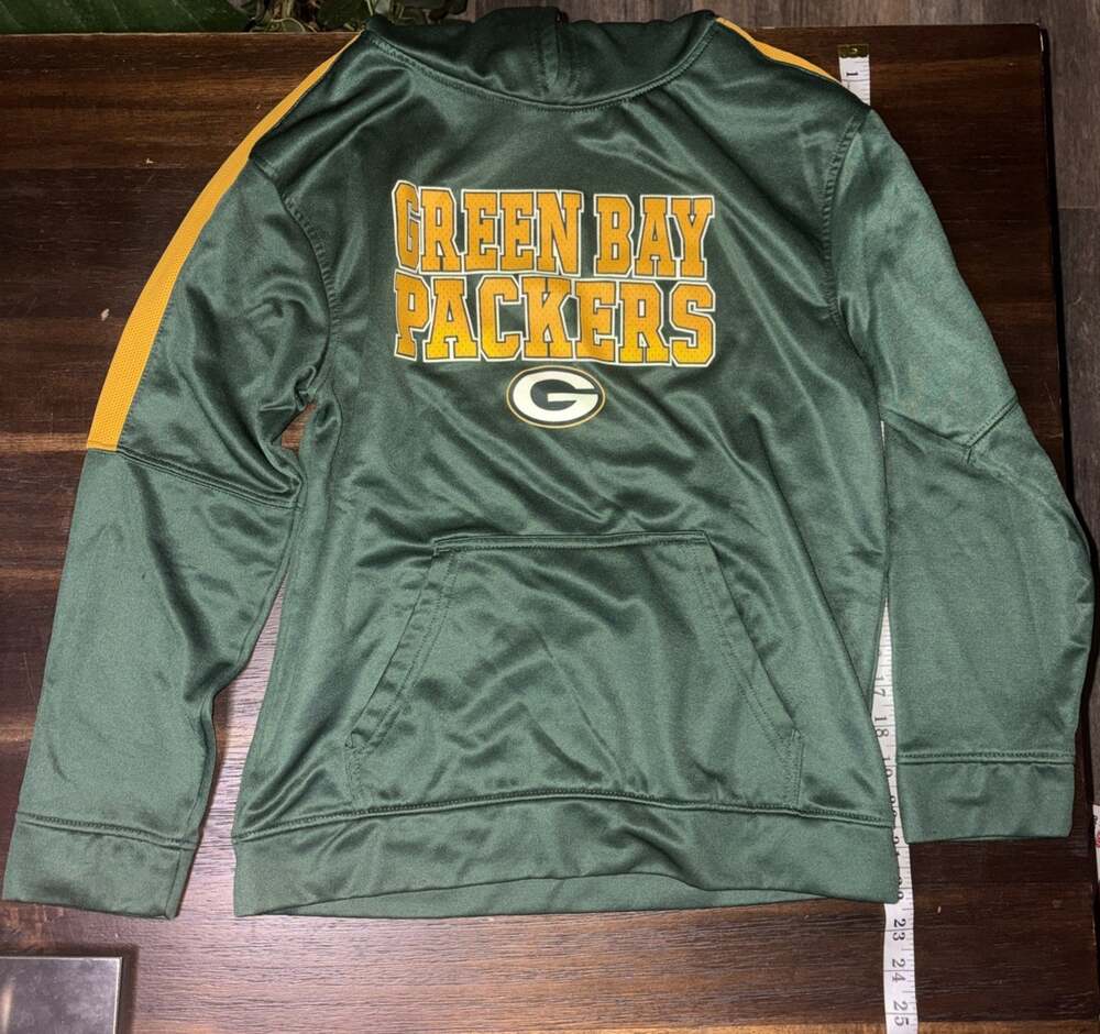 Green Bay Packers Hoodie Youth L 12/14 NFL Team Apparel Pullover Sweatshirt
